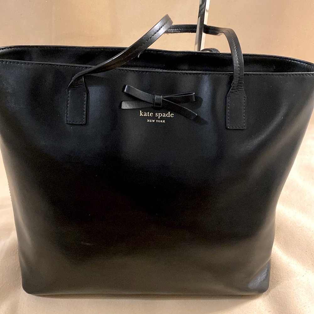Kate Spade Black Leather Shoulder/Tote Bag EUC